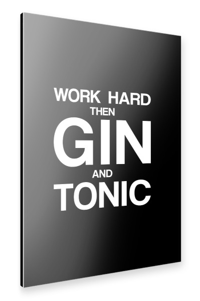 Alu-Dibond "Work Hard" 30x20 cm artboxONE