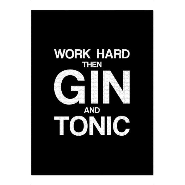 Puzzle Ravensburger "Work Hard" artboxONE - Typografie,Essen & Trinken,Schwarzweiß,Sport / Motivation,Männer,Essen & Trinken / Alkohol,Lustig