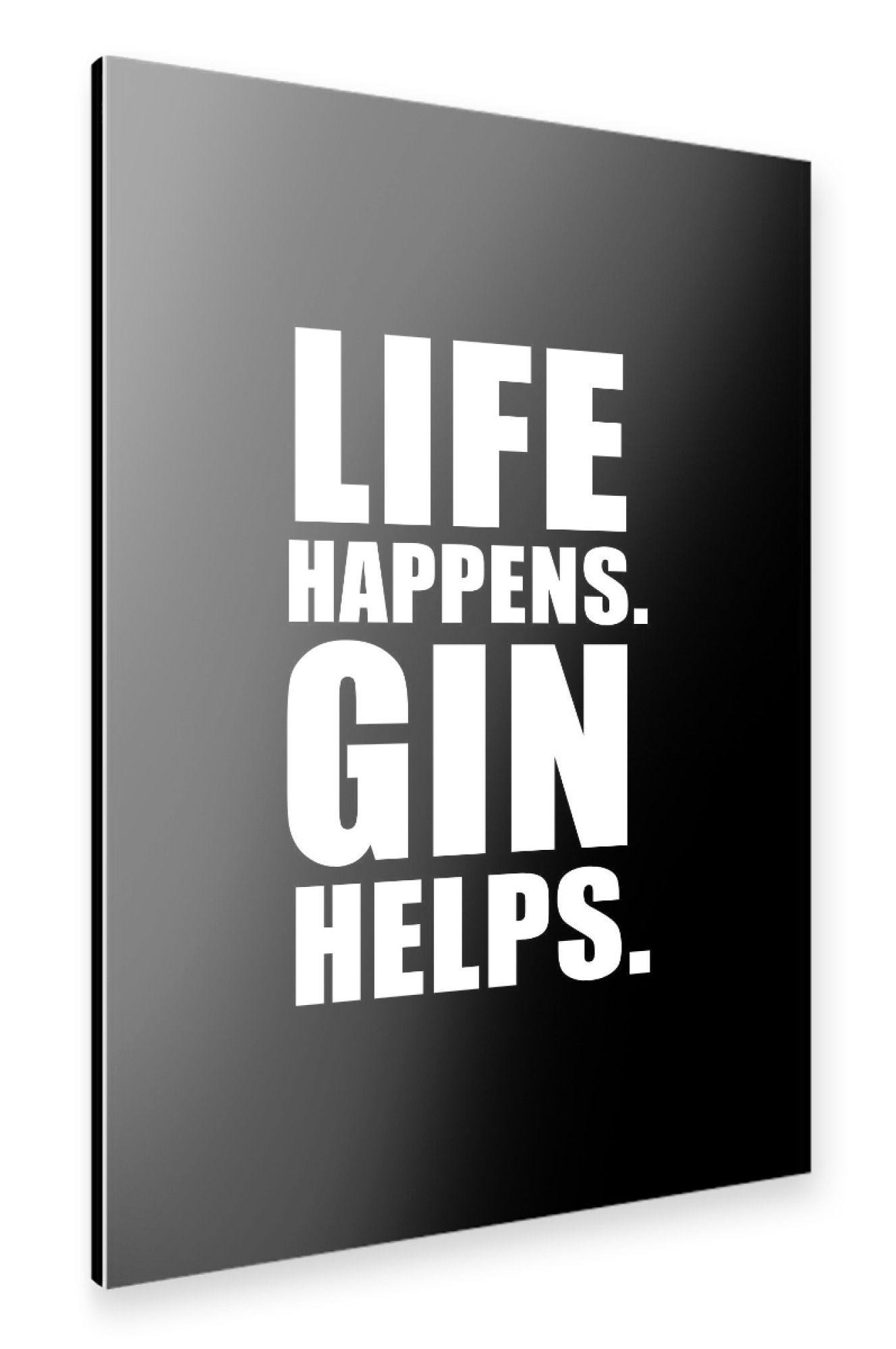 Alu-Dibond "Life Happens" 30x20 cm artboxONE