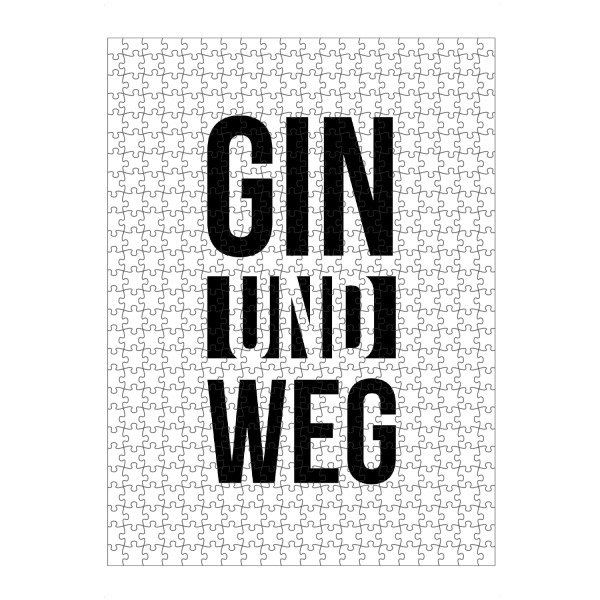 artboxONE Puzzle "Gin und Weg 2" artboxONE - Typografie,Essen & Trinken,Schwarzweiß,Männer,Essen & Trinken / Alkohol,Lustig