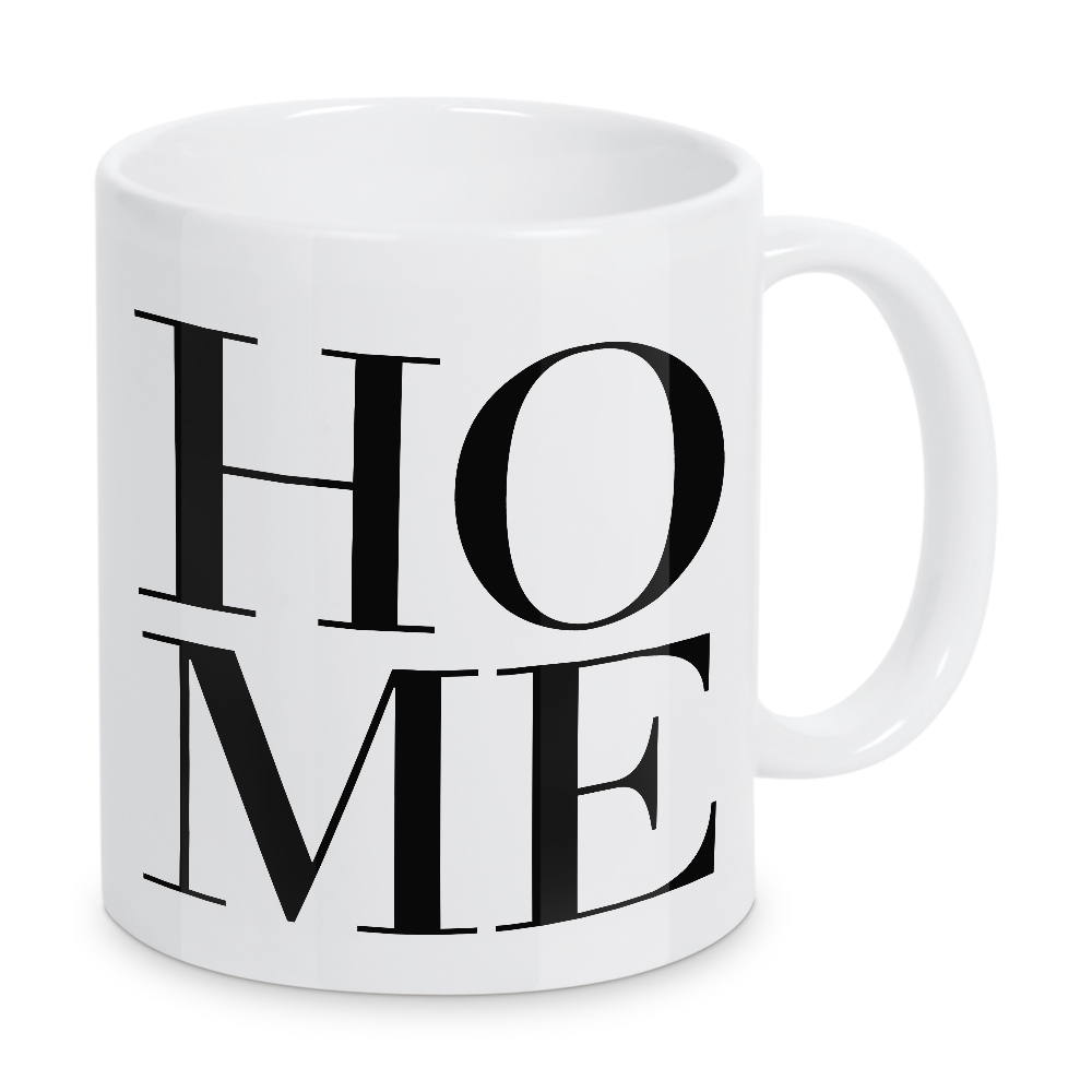 Tasse "Home Typografie" artboxONE - Typografie,Schwarzweiß,Buchstaben