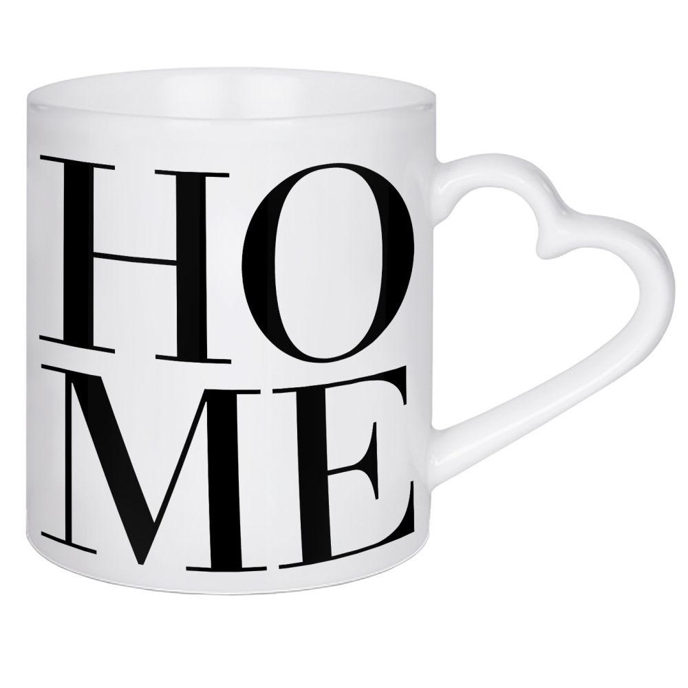 Herztasse "Home Typografie" artboxONE - Typografie,Schwarzweiß,Buchstaben