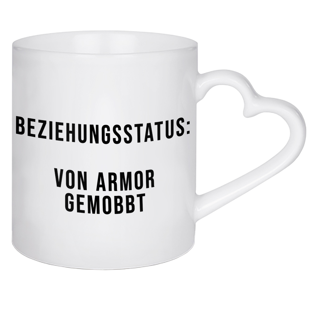 Herztasse "Von Armor gemobbt" artboxONE - Typografie,Liebe,Lustig