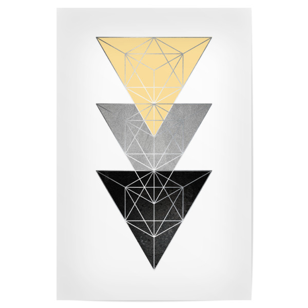 Poster 30x20 cm "Triangular Minimalism" artboxONE - Abstrakt,Schwarzweiß,Geometrie