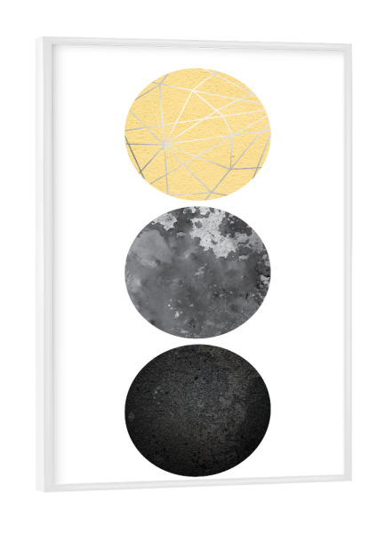 Poster mit weißem Rahmen "Circular Minimalism" artboxONE - Schwarzweiß,Geometrie