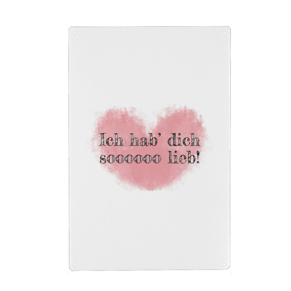 Holzbild "Ich hab dich sooooo lieb" artboxONE - Typografie,Liebe,Für Mama,Für Papa