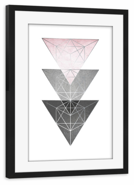 Poster mit Rahmen schwarz "Soft Triangle Geo" artboxONE - Geometrie