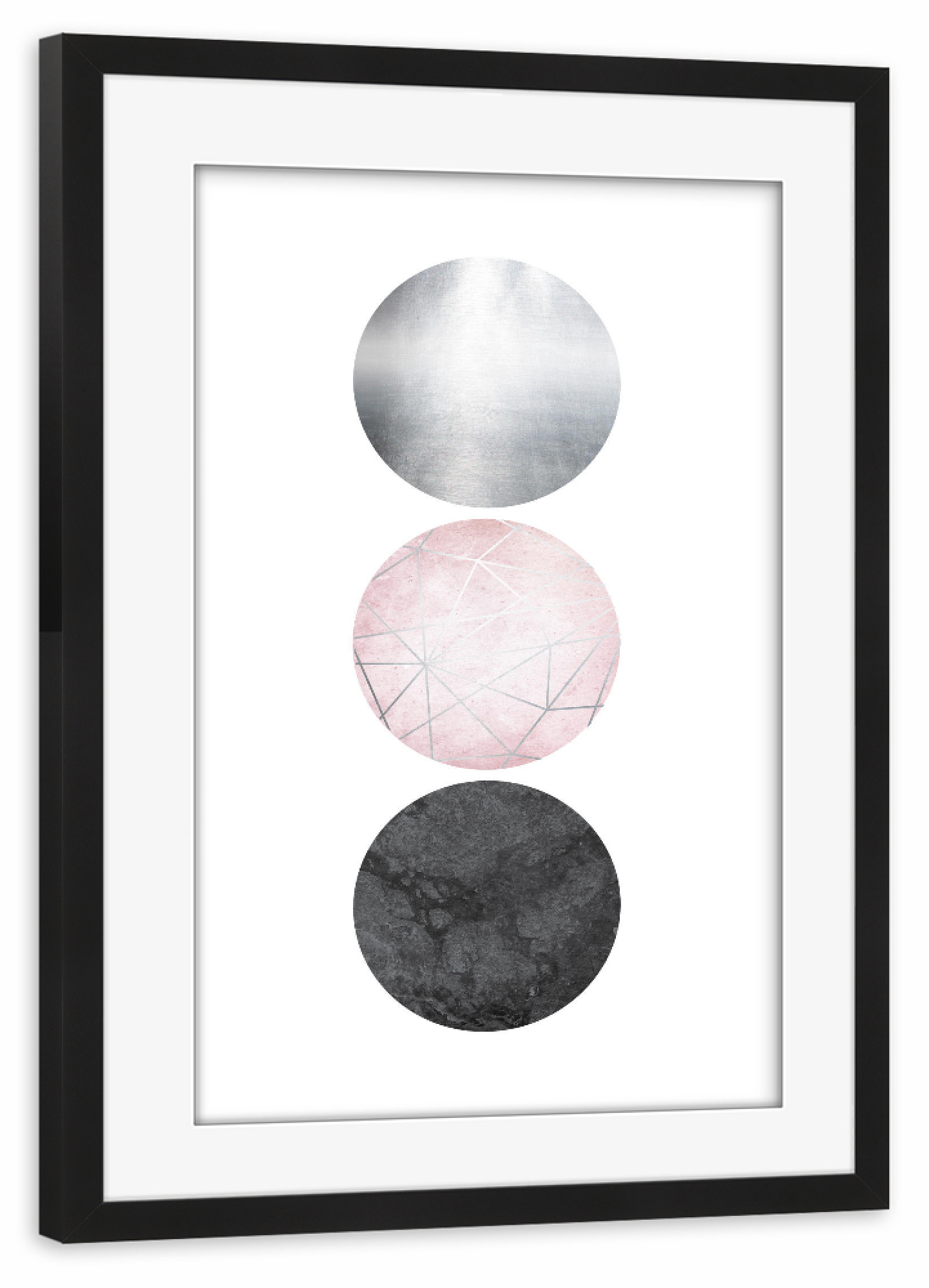 Poster mit Rahmen schwarz "Soft Circular Luxe" artboxONE - Geometrie