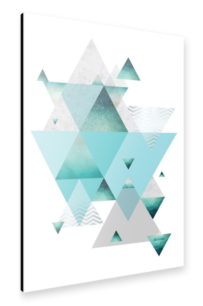 Alu-Dibond "Geometric Luxe in Turquoise" 30x20 cm artboxONE
