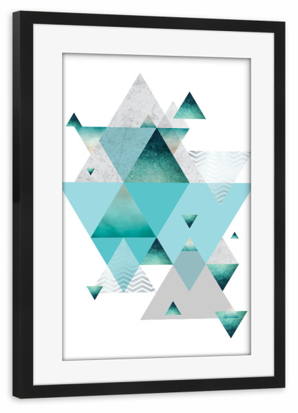 Poster mit Rahmen schwarz "Geometric Luxe" artboxONE - Geometrie
