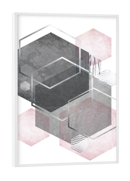 Poster mit weißem Rahmen "Soft Geo Luxe" artboxONE - Geometrie