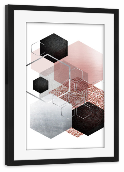 Poster mit Rahmen schwarz "Abstract Geometric" artboxONE - Geometrie