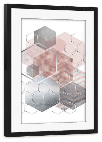 Poster mit Rahmen schwarz "Soft Geometric" artboxONE - Geometrie