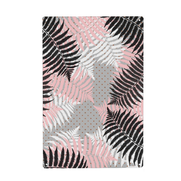 Holzbild "Ferns on Gold Polka Dots" artboxONE - Natur,Floral - Fern,Forest,Wood,Winter,Gold,Polka dots,Illustration