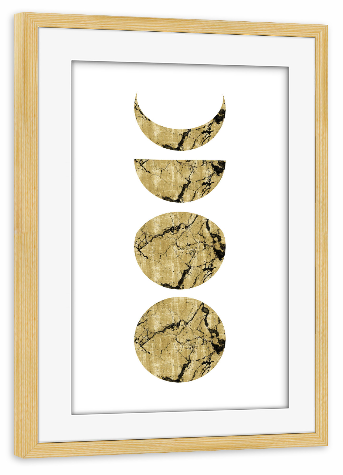 Poster mit Rahmen kiefer "Gold Marble Moon Phases" artboxONE - Abstrakt,Architektur