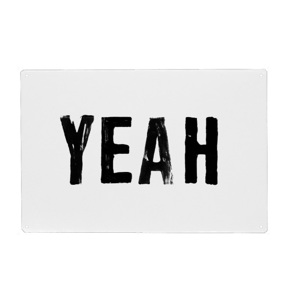 Holzbild "Yeah Print" artboxONE - Typografie,Schwarzweiß