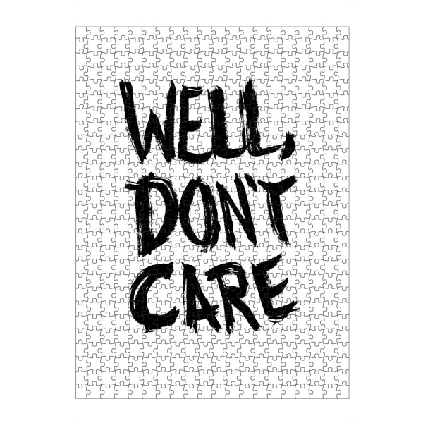 Puzzle Ravensburger "Well don’t care" artboxONE - Typografie,Schwarzweiß