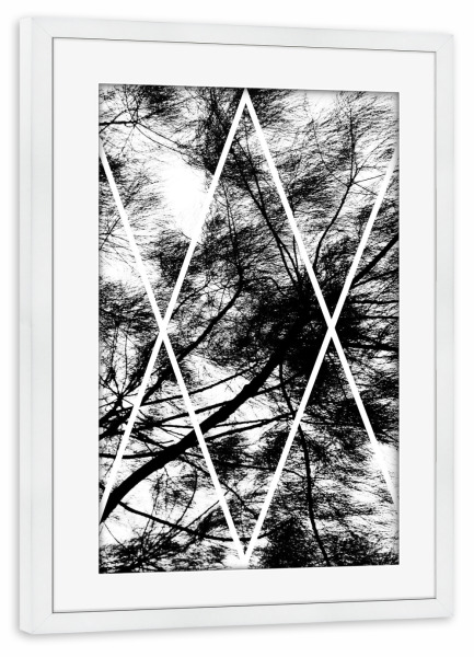 Poster mit Rahmen weiß "XX Nature" artboxONE - Natur,Abstrakt,Schwarzweiß