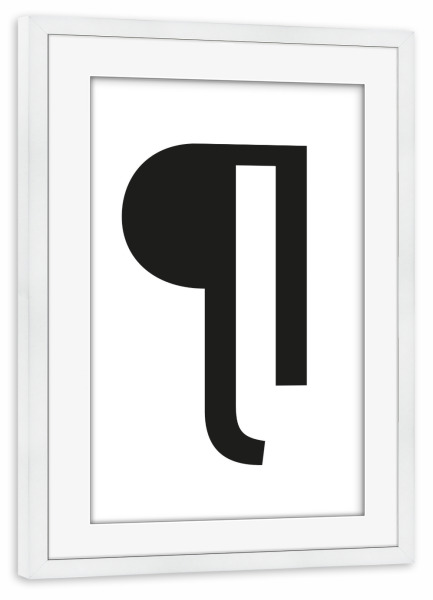 Poster mit Rahmen weiß "Paragraph" artboxONE - Typografie,Schwarzweiß