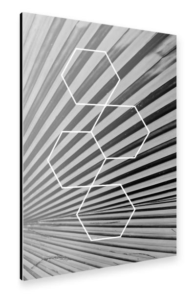 Alu-Dibond "Leaf & Squares" 30x20 cm artboxONE