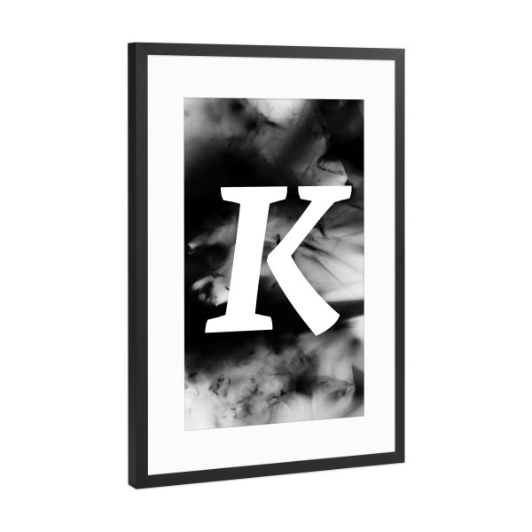 Poster mit Rahmen Schwarz (Metallic) "Dreaming K" artboxONE - Typografie,Abstrakt,Schwarzweiß