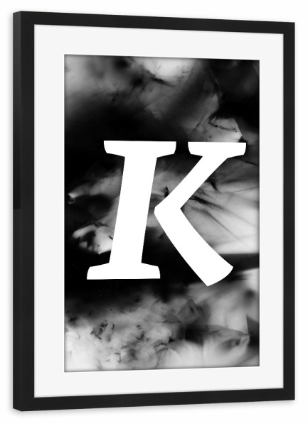 Poster mit Rahmen schwarz "Dreaming K" artboxONE - Typografie,Abstrakt,Schwarzweiß