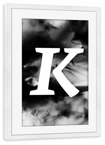 Poster mit Rahmen weiß "Dreaming K" artboxONE - Typografie,Abstrakt,Schwarzweiß