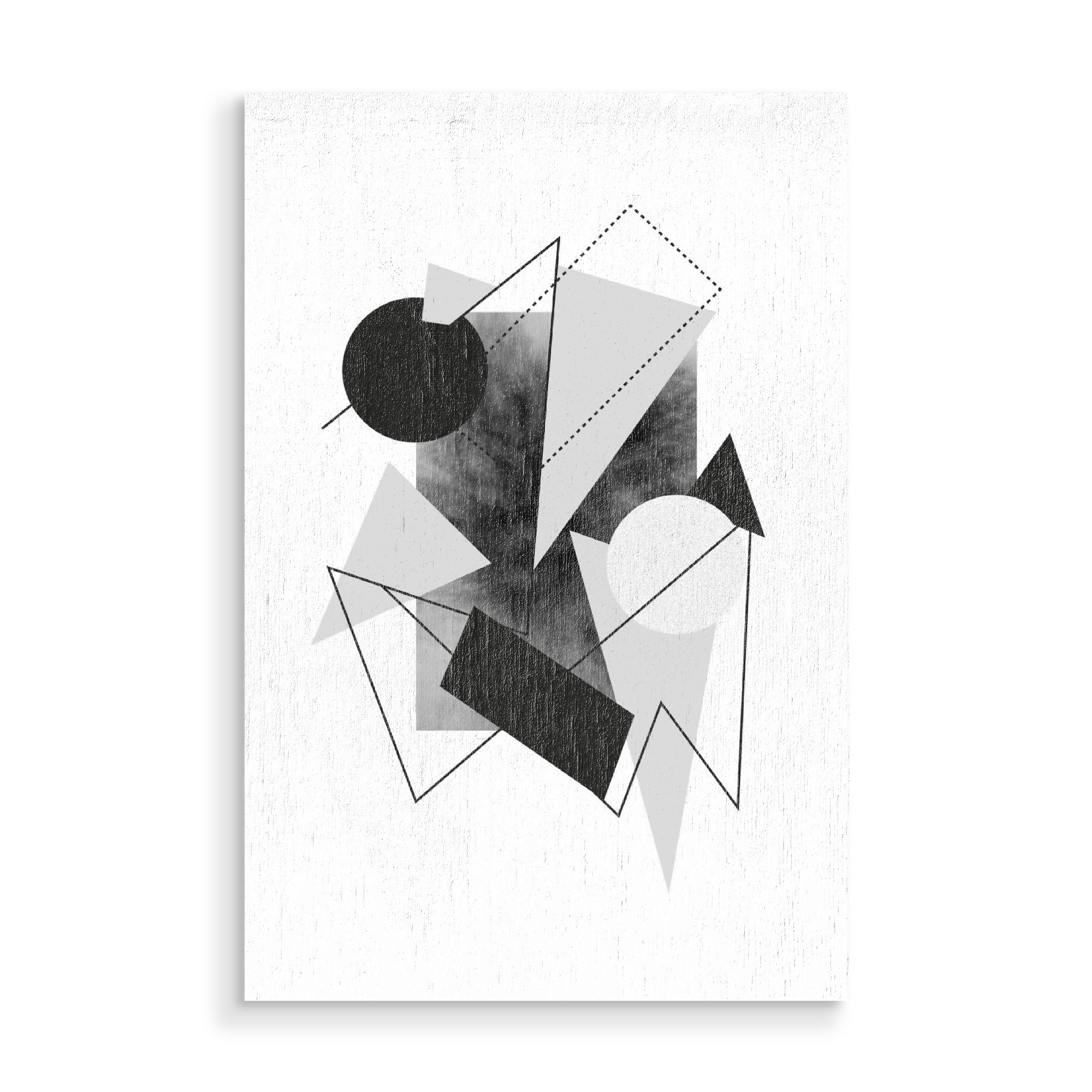 Holzbild "Greys" artboxONE - Abstrakt,Schwarzweiß,Geometrie