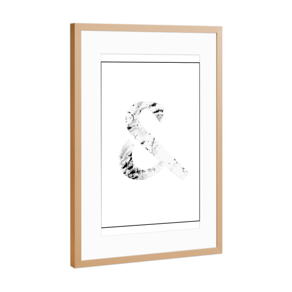 Poster mit Rahmen Kupfer "Ampersand 2" artboxONE - Typografie,Schwarzweiß