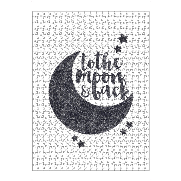 artboxONE Puzzle "To the Moon & Back" artboxONE - Liebe - Moon,Love,Glitter,Star,Galaxy,Quote,Inspirational - Bild moon