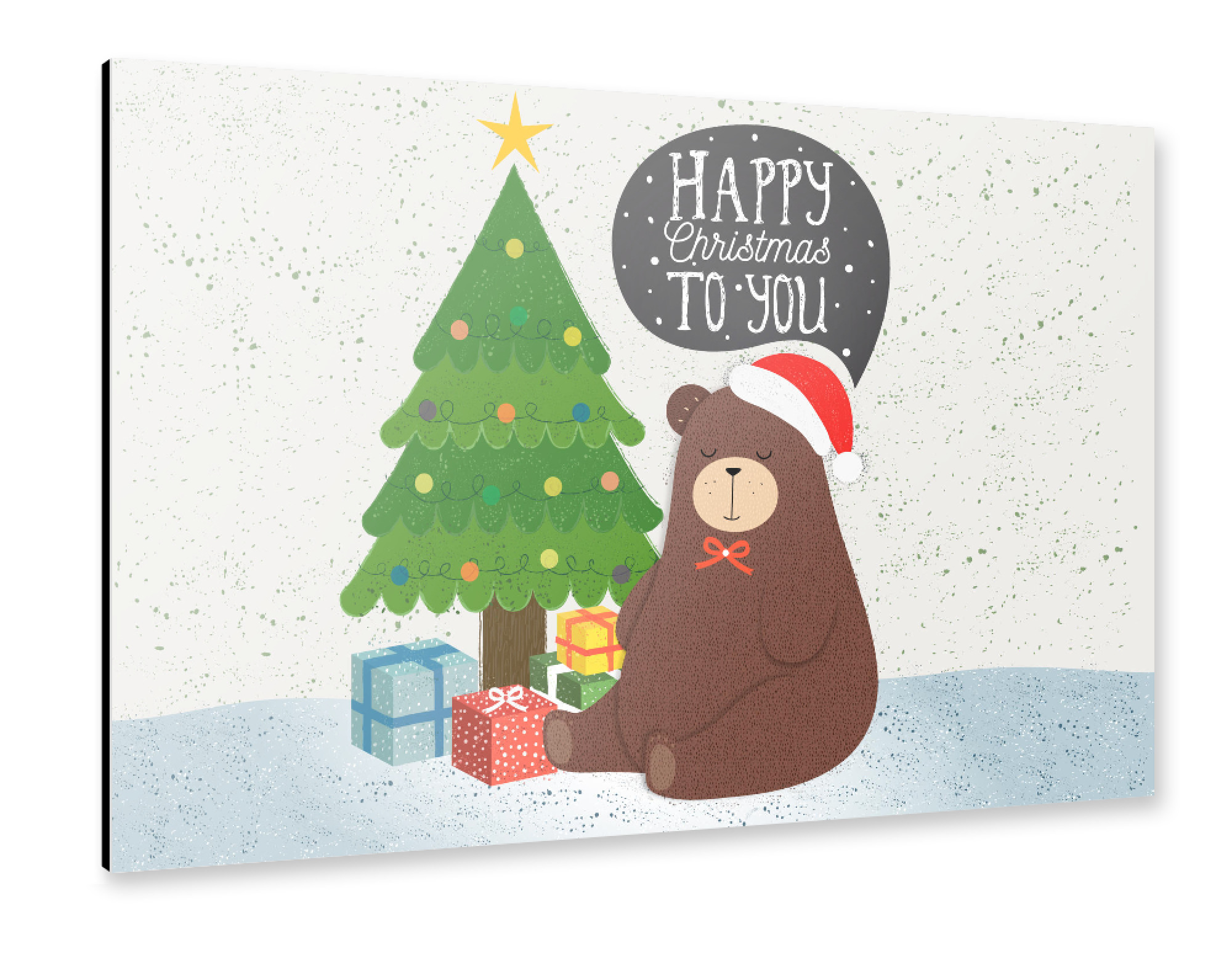 Alu-Dibond "Happy christmas to you!" 75x50 cm artboxONE