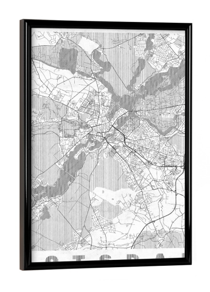Poster mit schwarzem Rahmen "Potsdam, Deutschland Line" artboxONE - Städte,Schwarzweiß,Kartografie