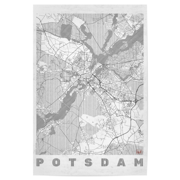 Poster 30x20 cm "Potsdam, Deutschland Line" artboxONE - Städte,Schwarzweiß,Kartografie - Karte,Stadt,Straße,Plakat,Plan,Map,Street,Potsdam,Deutschland