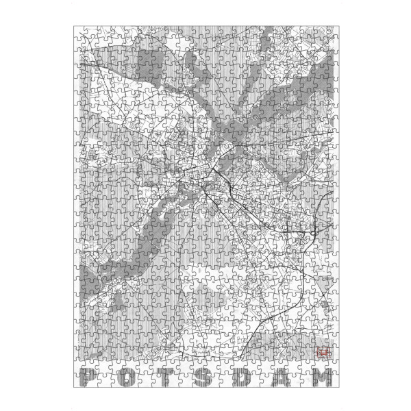 Puzzle Ravensburger "Potsdam, Deutschland Line" artboxONE - Städte,Schwarzweiß,Kartografie