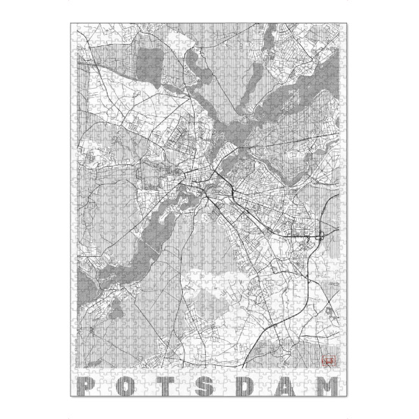 Puzzle Ravensburger "Potsdam, Deutschland Line" artboxONE - Städte,Schwarzweiß,Kartografie