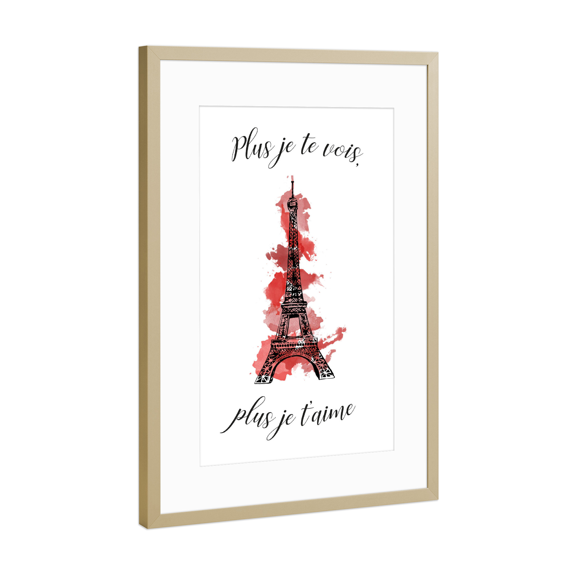 Poster mit Rahmen Gold "Tour Eiffel 3" artboxONE - Städte,Reise,Architektur,Städte / Paris