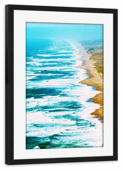 Poster mit Rahmen schwarz "Live By The Sea" artboxONE - Natur,Reise,Reise / Strand und Meer
