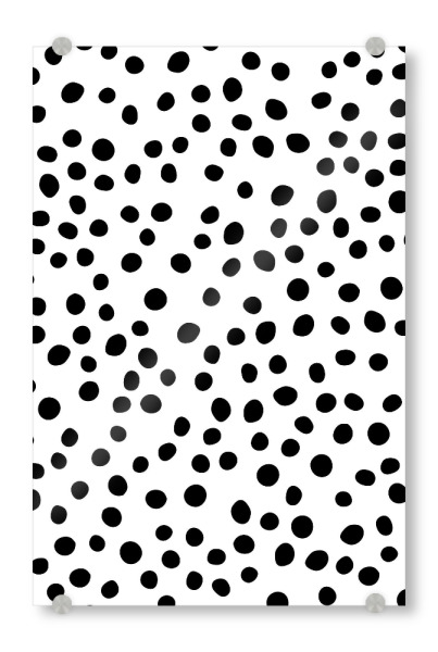 Acrylglasbild "Singularity-v2" artboxONE - Abstrakt,Schwarzweiß - Graphic design,Pattern,Polka dots,Black,White,Random,Abstract,Dots