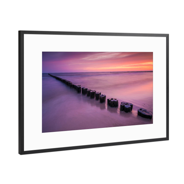 Poster mit Rahmen Schwarz (Metallic) "Ostseemorgen" artboxONE - Natur,Reise,Reise / Strand und Meer
