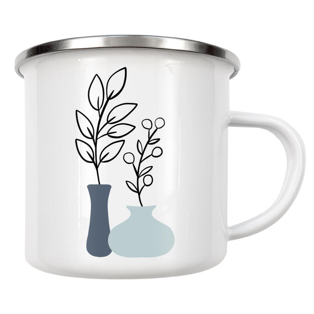 Emaille Tasse "Wildblumen Blätter" artboxONE - Natur,Floral,Abstrakt