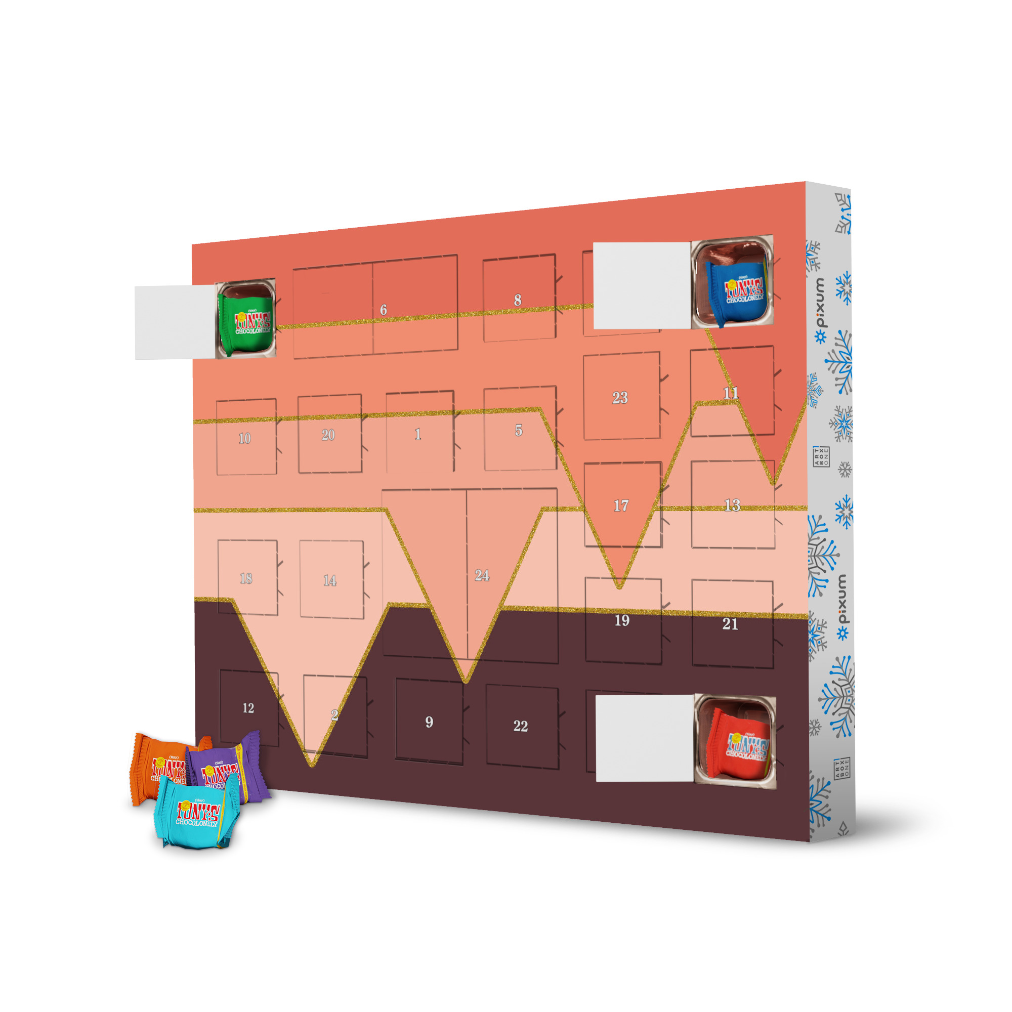 Adventskalender mit Tony's Chocolonely Pink Clouds artboxONE Adventskalender Abstrakt