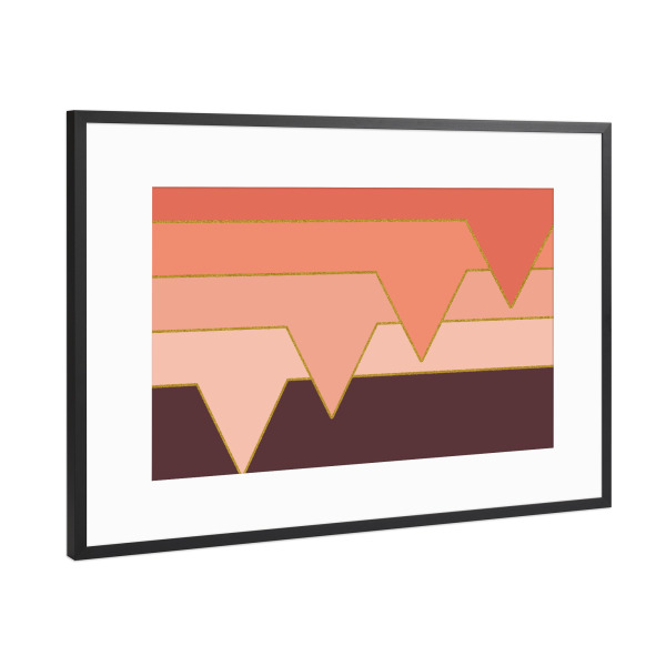 Poster mit Rahmen Schwarz (Metallic) "Pink Clouds" artboxONE - Abstrakt,Geometrie