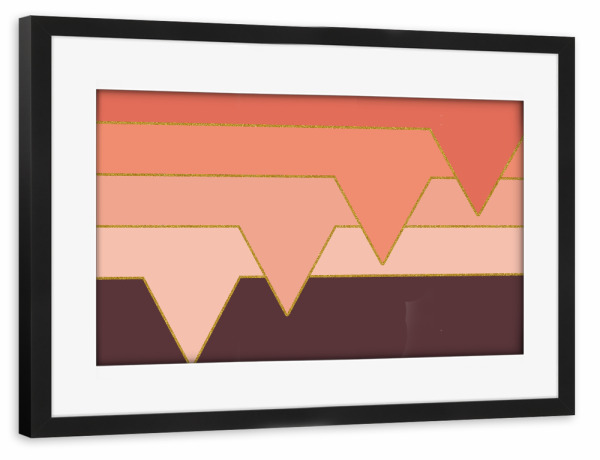 Poster mit Rahmen schwarz "Pink Clouds" artboxONE - Abstrakt,Geometrie