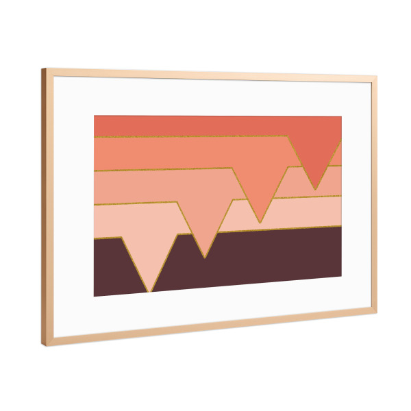 Poster mit Rahmen Kupfer "Pink Clouds" artboxONE - Abstrakt,Geometrie