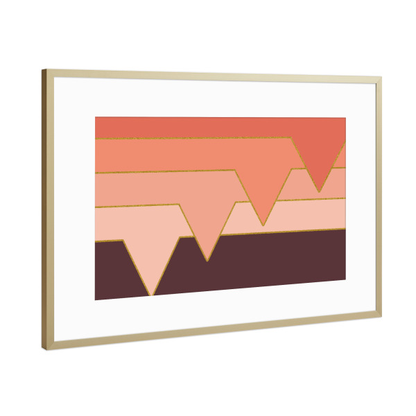 Poster mit Rahmen Gold "Pink Clouds" artboxONE - Abstrakt,Geometrie