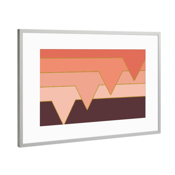 Poster mit Rahmen Silber "Pink Clouds" artboxONE - Abstrakt,Geometrie