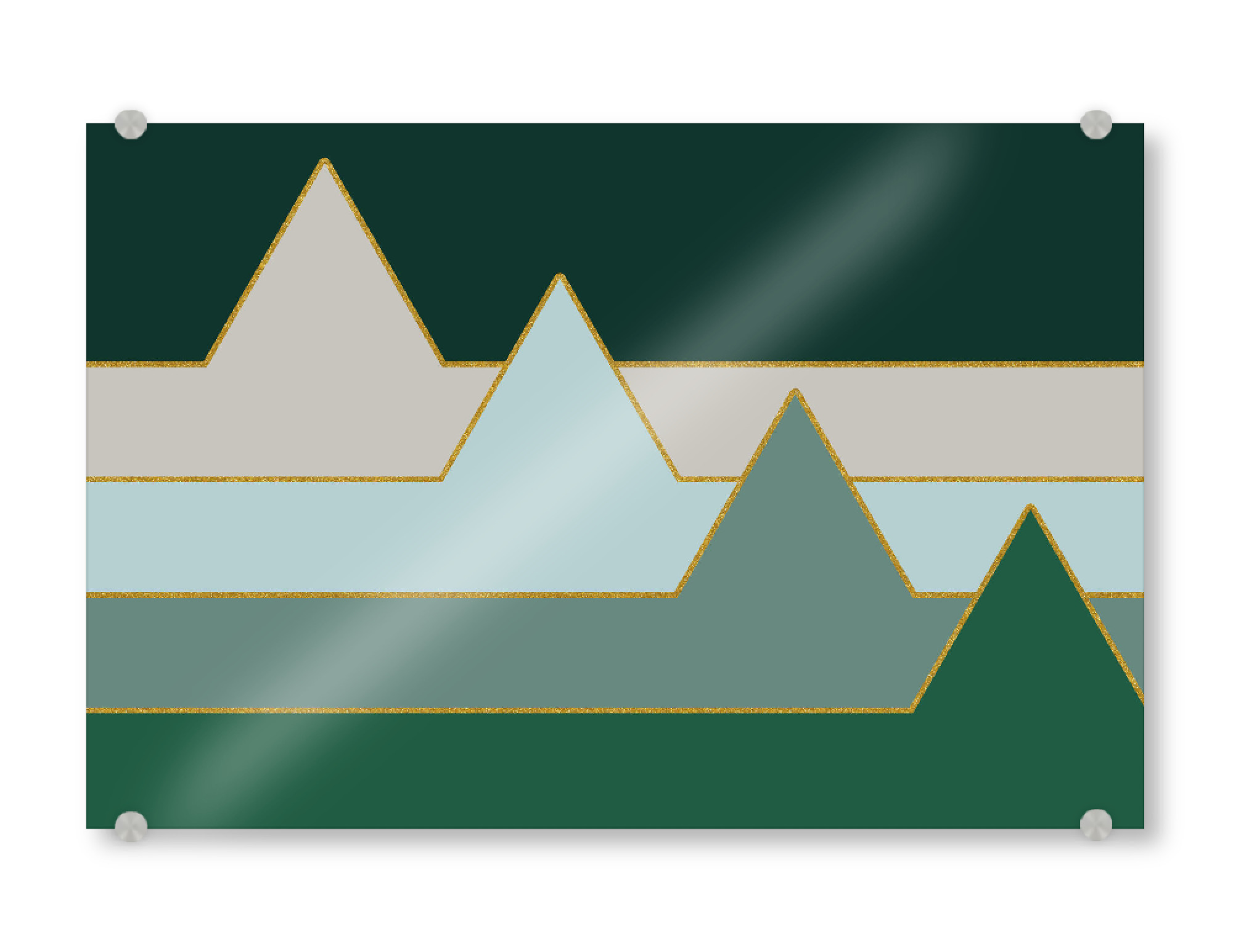 Acrylglasbild "Green Mountains" artboxONE - Abstrakt,Geometrie