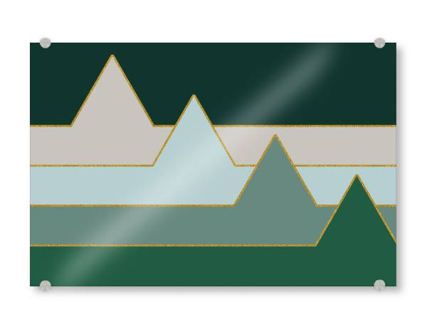 Acrylglasbild "Green Mountains" artboxONE - Abstrakt,Geometrie