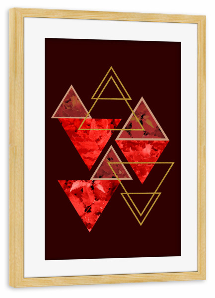 Poster mit Rahmen kiefer "Red Fall" artboxONE - Natur,Abstrakt,Geometrie