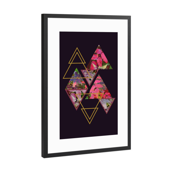 Poster mit Rahmen Schwarz (Metallic) "Purple Fall" artboxONE - Natur,Abstrakt,Geometrie